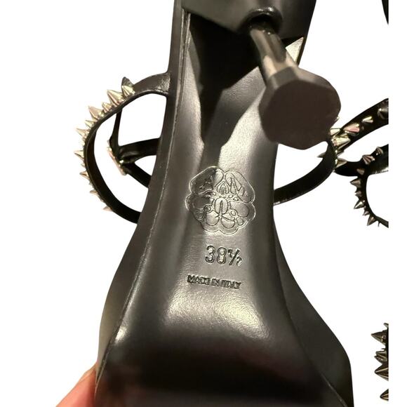 Alexander McQueen Stud Leather Sandals with Signature Punk Spikes - Picture 10 of 10